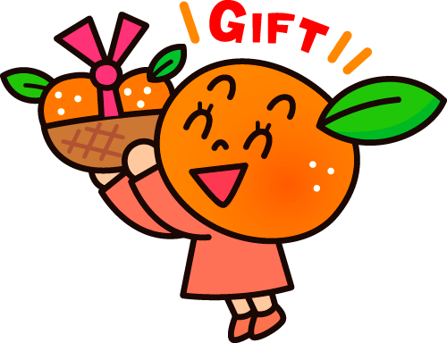 GIFT！ ギフトを持ったみかんのキャラクター