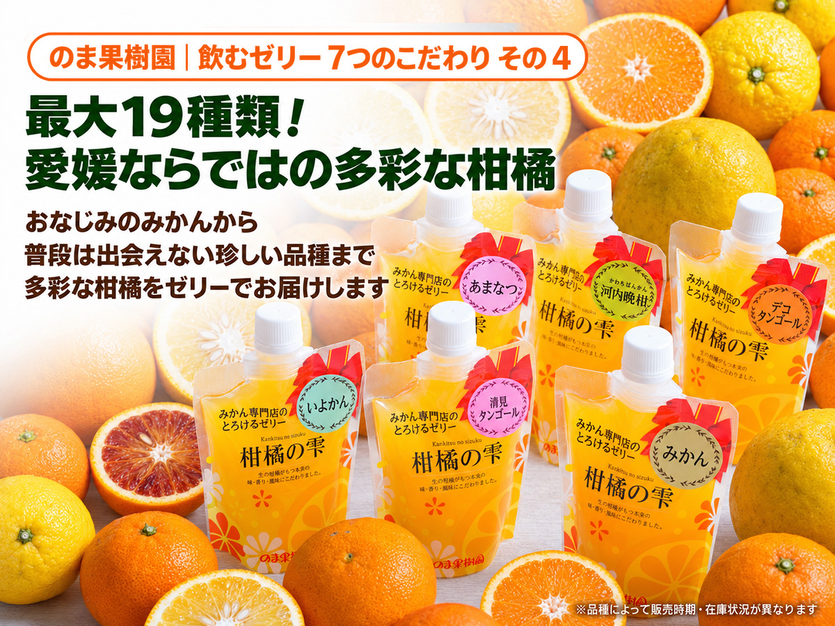柑橘の雫・飲むゼリー・河内晩柑30個入（バラ詰め） | のま果樹園