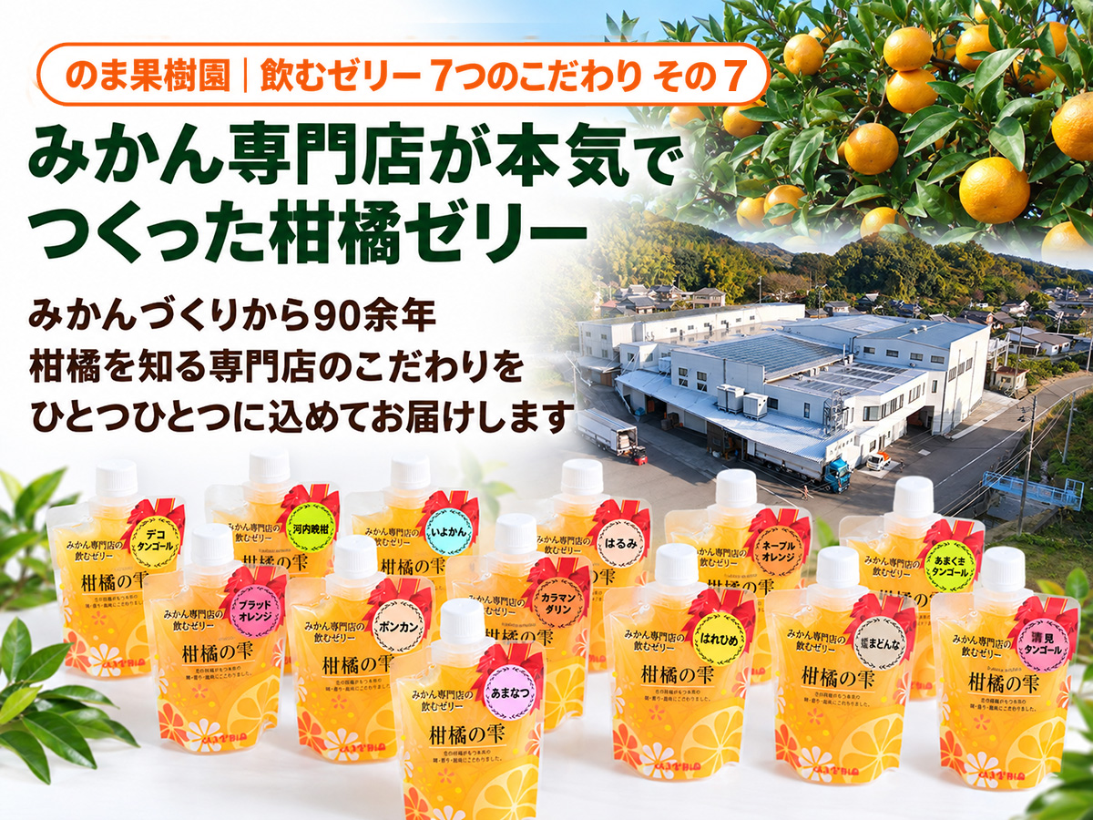 柑橘の雫・飲むゼリー・みかん90個（30個入・3箱） | のま果樹園
