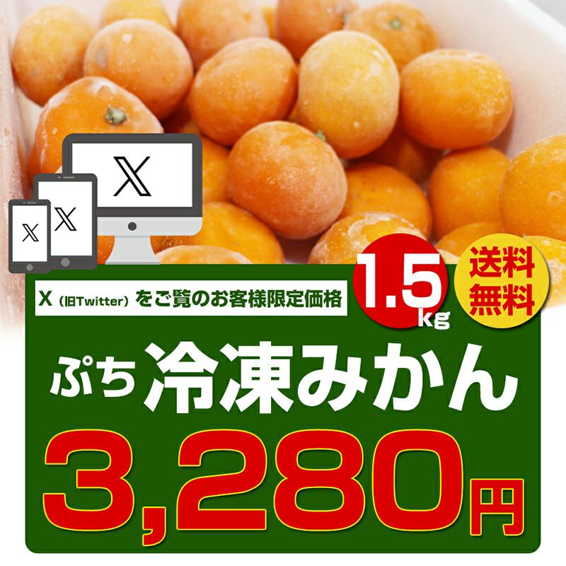 旬柑氷結・ぷち冷凍みかん1.5kg（23～40個）【X(Twitter)特別企画